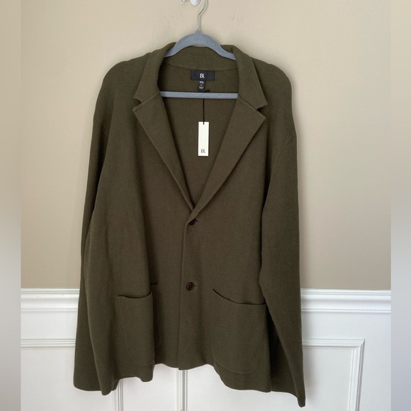 NWT Men’s Banana Republic Olive Green Cardigan - XXL Tall - Picture 1 of 7
